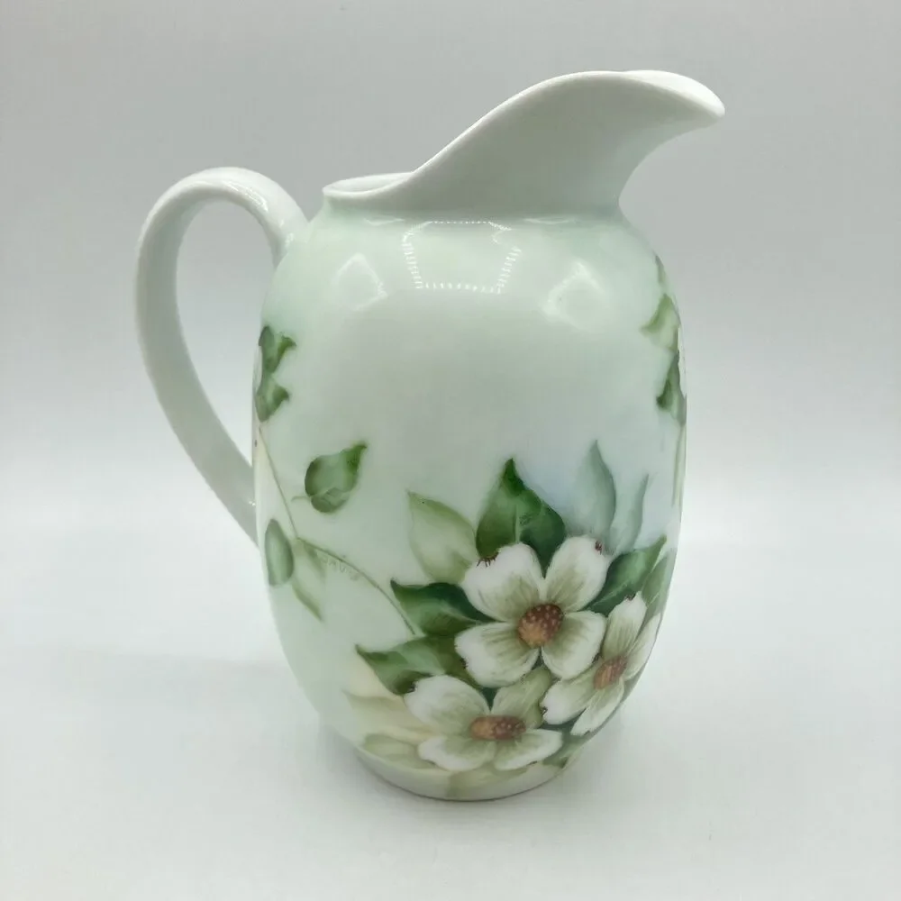 Vtg Arzberg Bavaria Germany Handpainted Dogwood Flowers Porcelain Pitcher 6.5